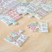 カラフル線アートパターン ジグソーパズル (側面)