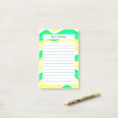 カラフル線ストライプのパターカスタマイズンメモ ポストイット (デスク上)