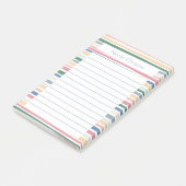 カラフル線ストライプのパターカスタマイズンメモ ポストイット (アングル)