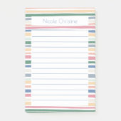 カラフル線ストライプのパターカスタマイズンメモ ポストイット (正面)