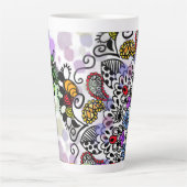 カラフル線デザイン カフェラテマグ (正面)