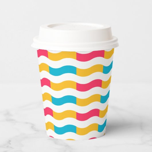 カラフル線 紙コップ (左)