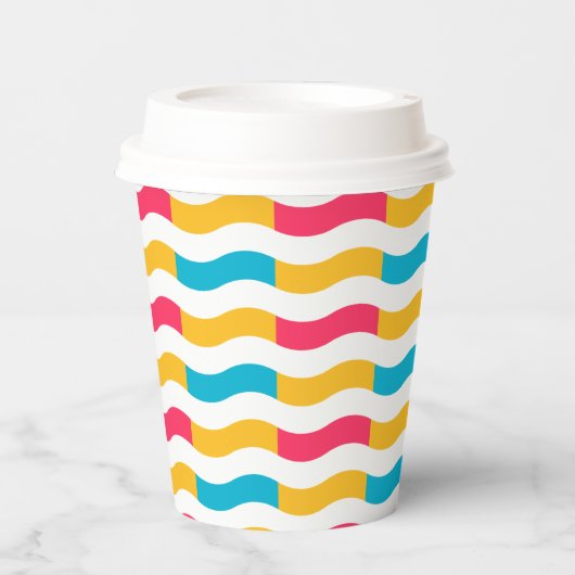 カラフル線 紙コップ (正面)
