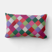 カラフル編みのパッチワークのコテージ広場 ランバークッション (裏面)