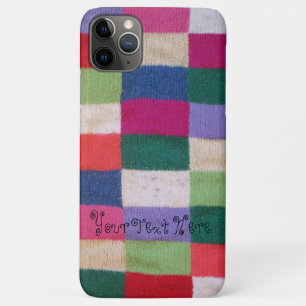 カラフル編みパッチスクエアおもしろいヴィンテージ iPhone 11 PRO MAXケース