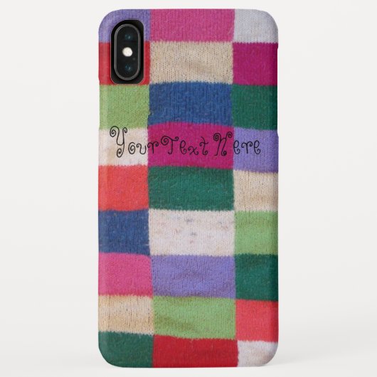 カラフル編みパッチワーク正方形おもしろいヴィンテージ Case-Mate iPhoneケース (裏面)