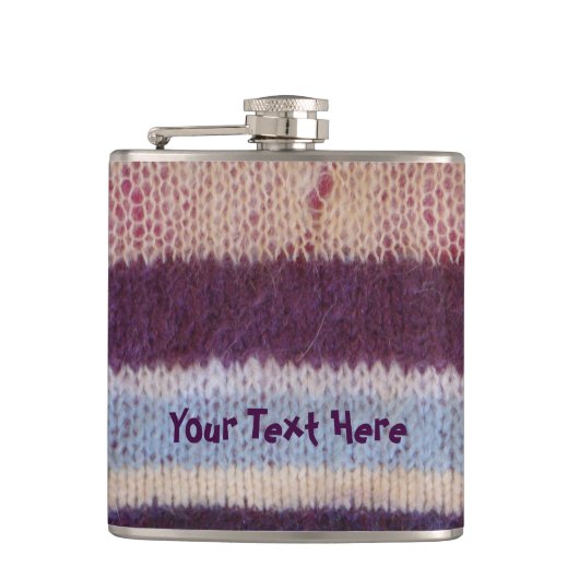 カラフル編ストライプヴィンテージスタイルおもしろいデザイン フラスク (正面)