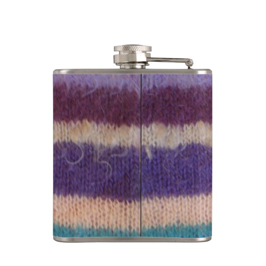 カラフル編ストライプヴィンテージスタイルおもしろいデザイン フラスク (裏面)