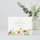 カラフル縁どモダンタイポグラフィ最高のママ ポストカード (スタンド正面)