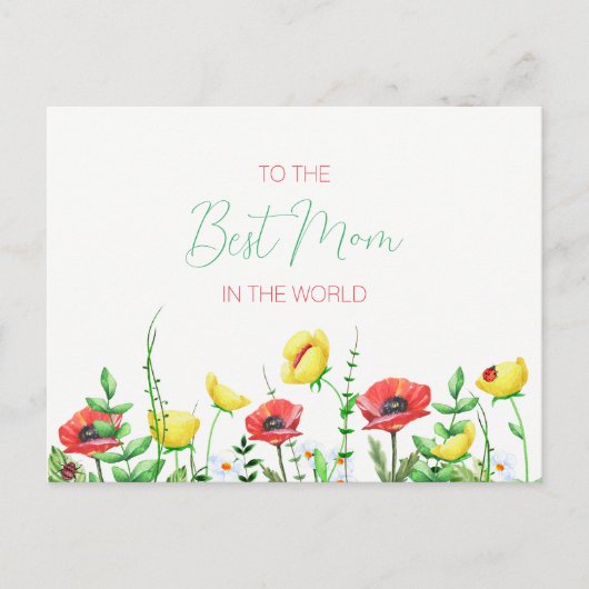 カラフル縁どモダンタイポグラフィ最高のママ ポストカード (正面)