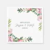 カラフル縁ど結婚デザイン スタンダードカクテルナプキン (正面)