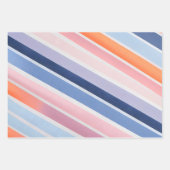 カラフル織ストライプの地アートラッピング紙シート ラッピングペーパーシート (正面3)