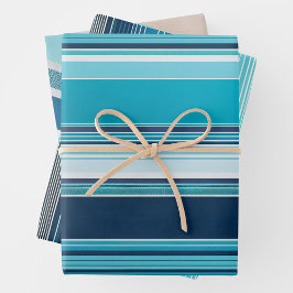 カラフル織ストライプの地アートラッピング紙シート ラッピングペーパーシート