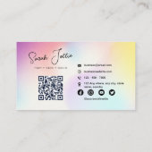 カラフル美しいサロンスキャン可能QRコード 名刺 (裏面)