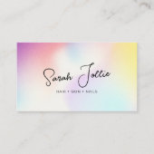 カラフル美しいサロンスキャン可能QRコード 名刺 (正面)