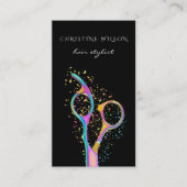 カラフル美容師のシザーロゴ 名刺 (正面)