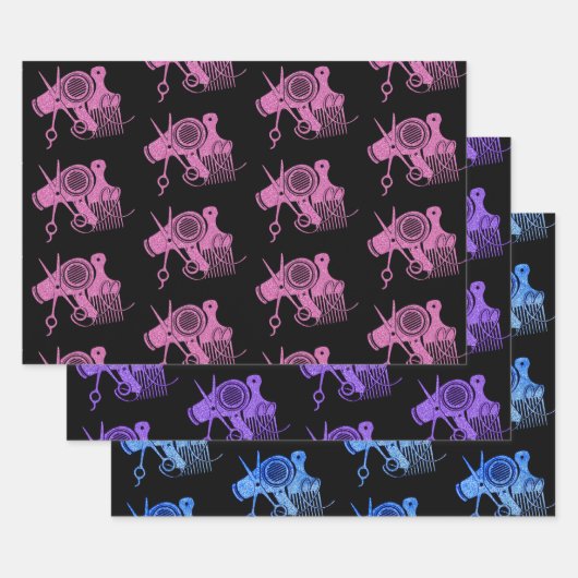 カラフル美容師収集 ラッピングペーパーシート (セット)