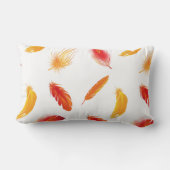 カラフル羽の美しい枕 ランバークッション (裏面)