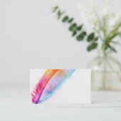 カラフル羽毛の名刺カスタムテンプレート 名刺 (スタンド正面)