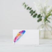 カラフル羽毛名刺カスタムテンプレート 名刺 (スタンド正面)