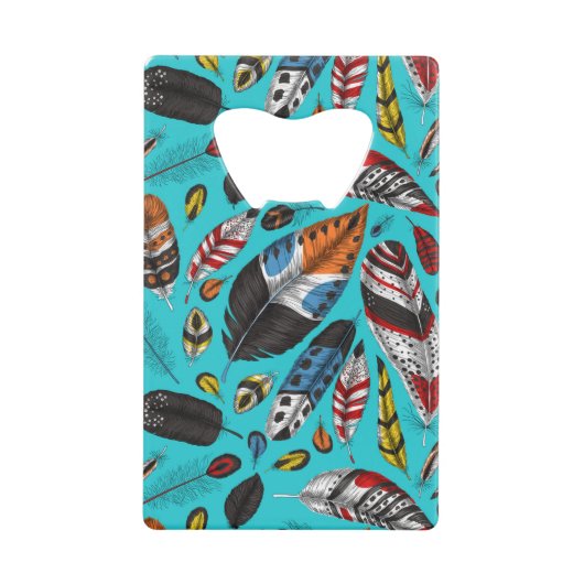 カラフル羽 クレジットカード栓抜き (正面)