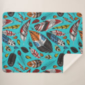 カラフル羽 シェルパブランケット (正面(横))