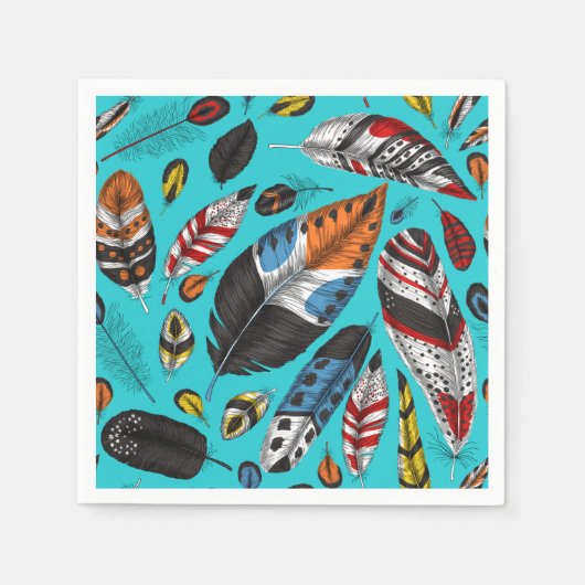 カラフル羽 スタンダードカクテルナプキン (正面)