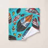 カラフル羽 バスタオルセット (ウォッシュタオル)