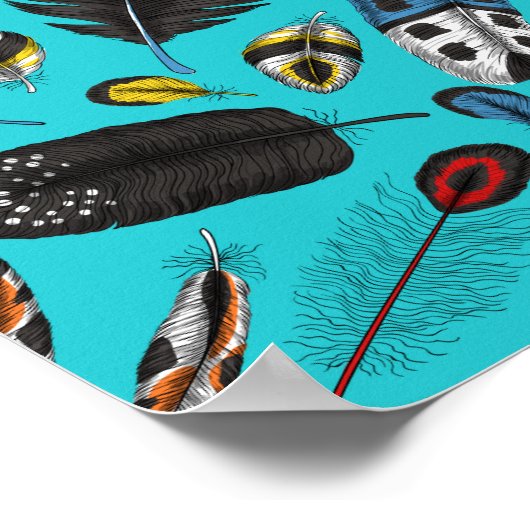 カラフル羽 ポスター (角)