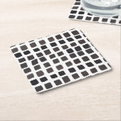 カラフル羽：可愛いヴィンテージ スクエアペーパーコースター (アングル)