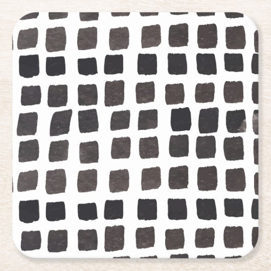 カラフル羽：可愛いヴィンテージ スクエアペーパーコースター (正面)