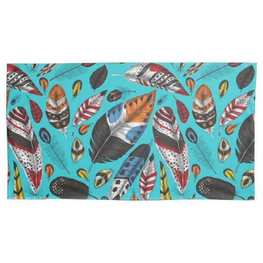 カラフル羽 枕カバー (正面左)