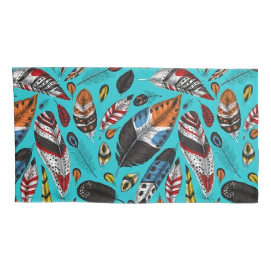 カラフル羽 枕カバー (裏面-右)