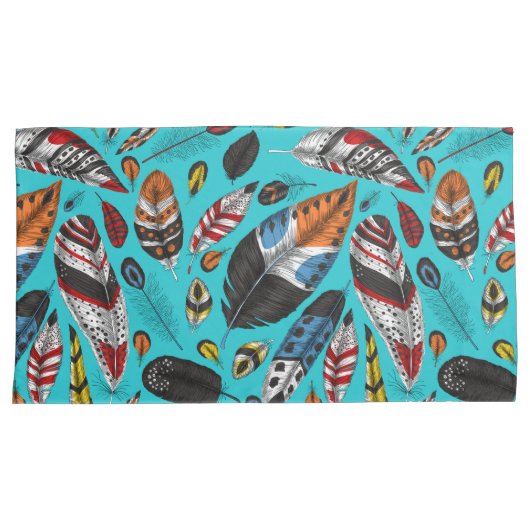 カラフル羽 枕カバー (正面右)