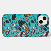 カラフル羽 iPhoneケース (裏面横)