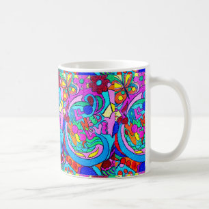 カラフル育成ヒッピースタイルラブマグ コーヒーマグカップ