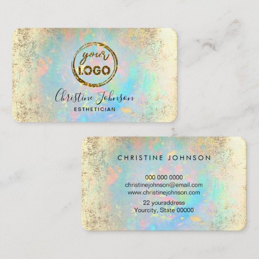 カラフル背景ロゴ名刺 名刺 (正面/裏面)