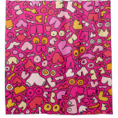 カラフル胸形石棺 シャワーカーテン (正面)