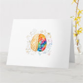 カラフル脳 – 科学と芸術 – 神経科学Ne カード (黄色い花)