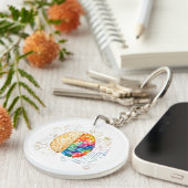 カラフル脳 – 科学と芸術 – 神経科学Ne キーホルダー (正面右)