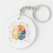 カラフル脳 – 科学と芸術 – 神経科学Ne キーホルダー (裏面)