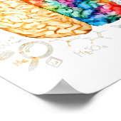 カラフル脳 – 科学と芸術 – 神経科学Ne ポスター (角)