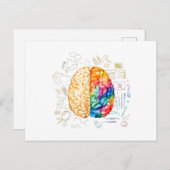 カラフル脳 – 科学と芸術 – 神経科学Ne ポストカード (正面/裏面)