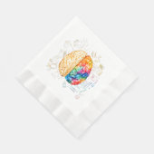 カラフル脳 – 科学と芸術 – 神経科学Ne 縁ありランチョンナプキン (角)