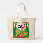 カラフル自然インスパイアトートバッグ ラージトートバッグ (裏面)