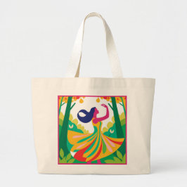 カラフル自然インスパイアトートバッグ ラージトートバッグ