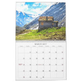 カラフル自然インプレッション水彩画 カレンダー (3月 2027)