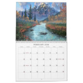 カラフル自然インプレッション水彩画 カレンダー (2月 2026)