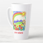 カラフル自然スケッチ自然愛好家 カフェラテマグ (左アングル)