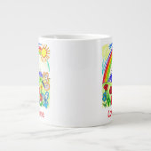 カラフル自然スケッチ自然愛好家 ジャンボコーヒーマグカップ (正面)